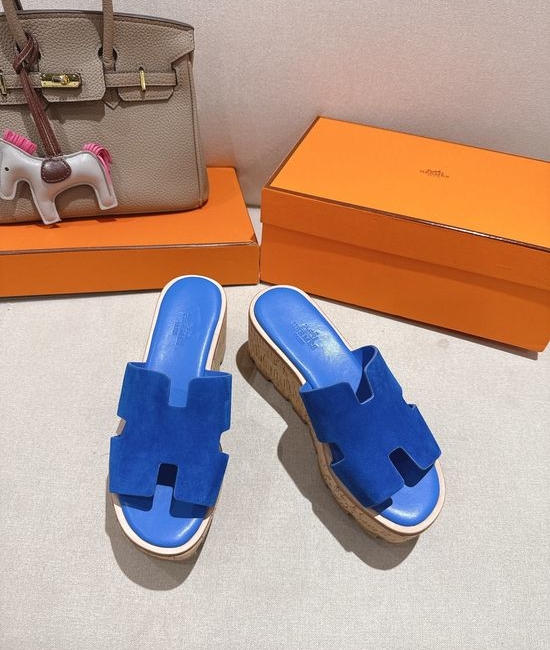 Hermes Suede Classic Versatile Genuine Leather Sole Sandals