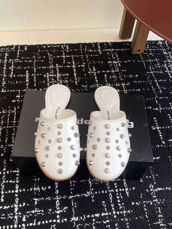 Alexander Wang Studded Slide Sandals Suede Lining Durable Anti-slip Sole