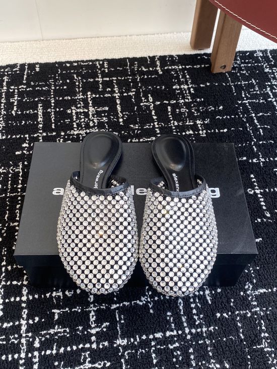 Alexander Wang Studded Slide Sandals Suede Lining Durable Anti-slip Sole