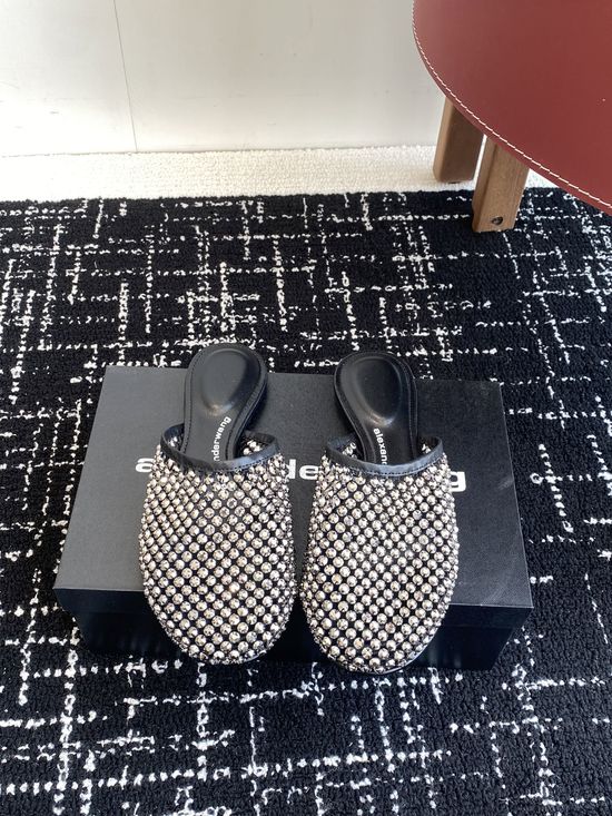 Alexander Wang Studded Slide Sandals Suede Lining Durable Anti-slip Sole