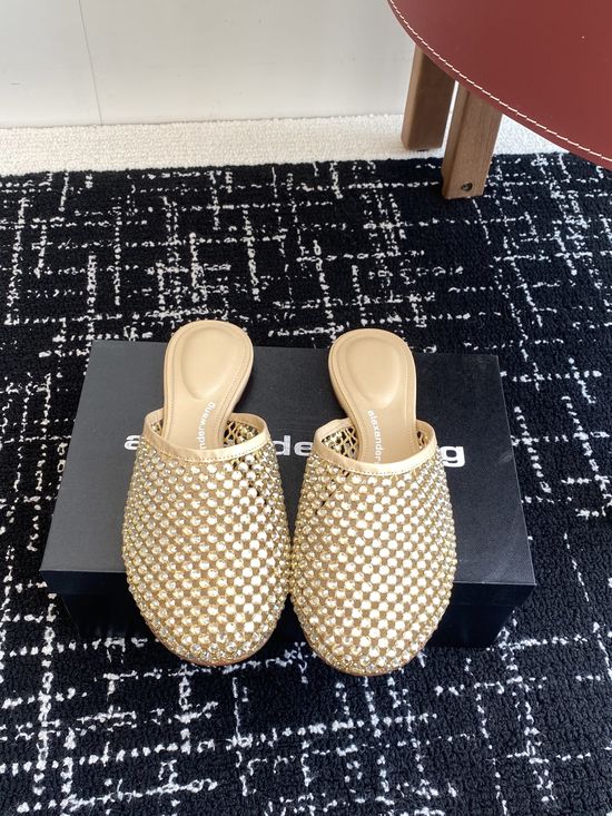 Alexander Wang Studded Slide Sandals Suede Lining Durable Anti-slip Sole