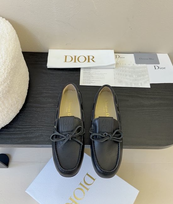 Christian Dior CD Suede Loafers Decorative Buckle Durable Outsole Fashion