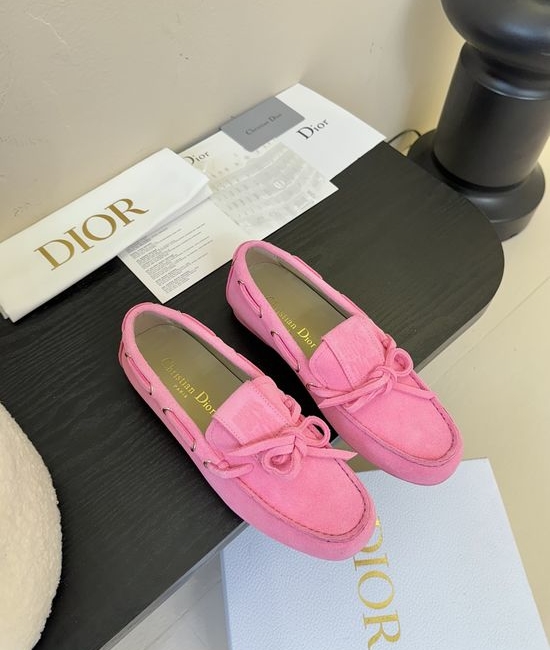 Christian Dior CD Suede Loafers Decorative Buckle Durable Outsole Fashion