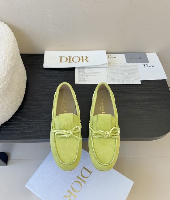 Christian Dior CD Suede Loafers Decorative Buckle Durable Outsole Fashion