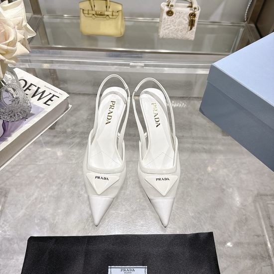 Prada Pointed Toe Mesh High Heel Sandals Leather Sole