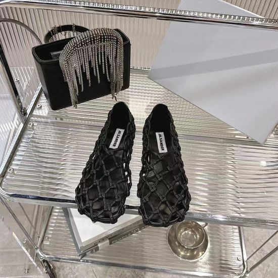 Jil Sanders Pointed Toe Woven Strap High Heel Sandals