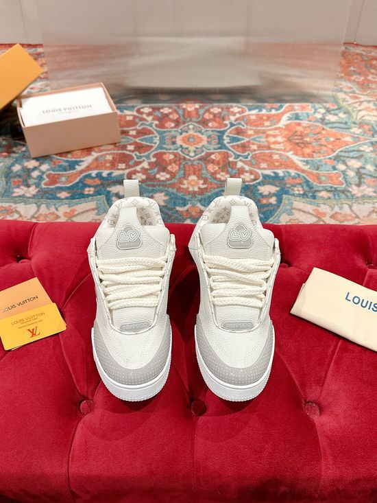 Louis Vuitton Premium Leather Classic Casual Sneakers Non-slip Skate Footwear