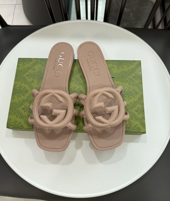 Gucci Shiny TPU Classic Design Beach Jelly Shoes