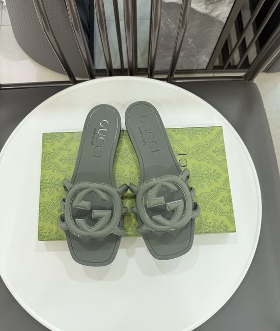 Gucci Shiny TPU Classic Design Beach Jelly Shoes