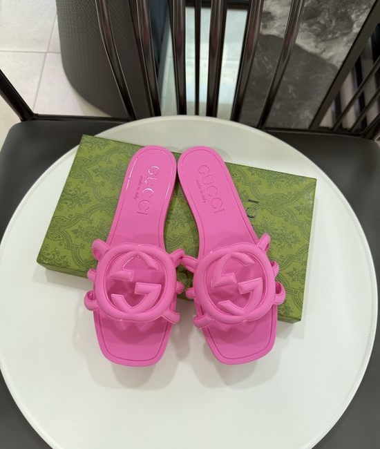 Gucci Shiny TPU Classic Design Beach Jelly Shoes