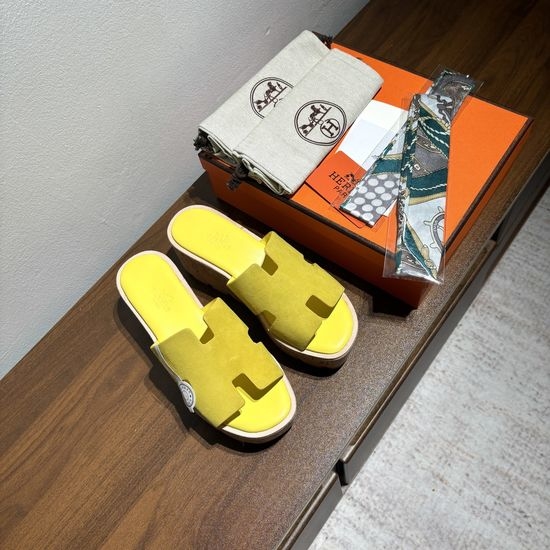 Hermes Suede Platform Non-slip Comfortable Casual Sandals