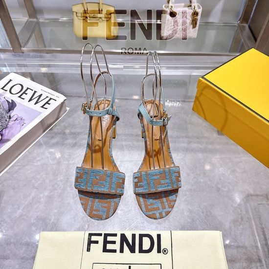 Fendi Lace-up Chunky Heel Sandals With Hardware Accents