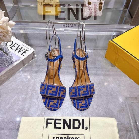 Fendi Lace-up Chunky Heel Sandals With Hardware Accents