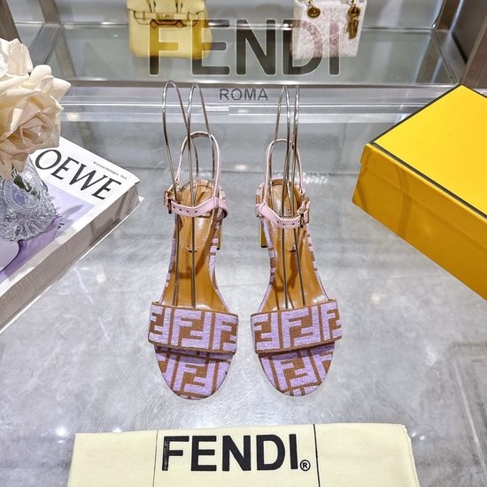 Fendi Lace-up Chunky Heel Sandals With Hardware Accents