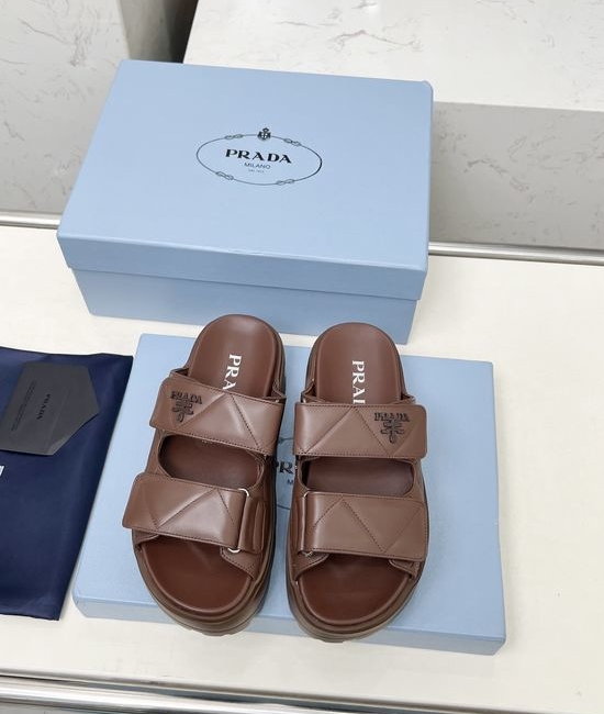 Prada Adjustable Leather Comfortable Non-slip Summer Sandals