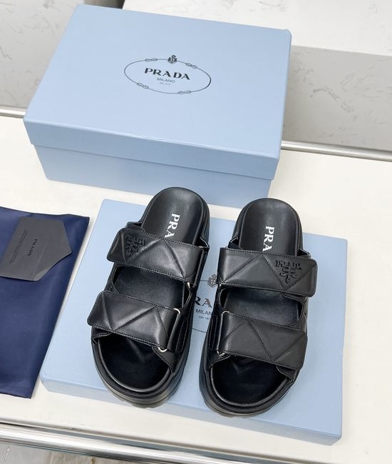 Prada Adjustable Leather Comfortable Non-slip Summer Sandals