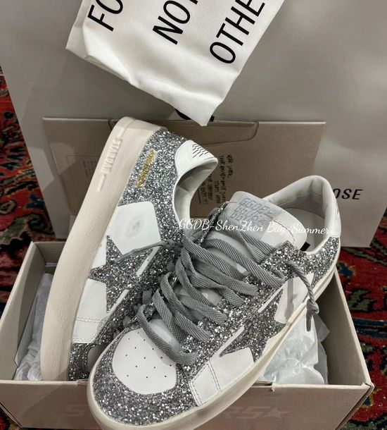 Golden Goose GGDB Glittery Couple s Distressed Thick-sole Sneakers