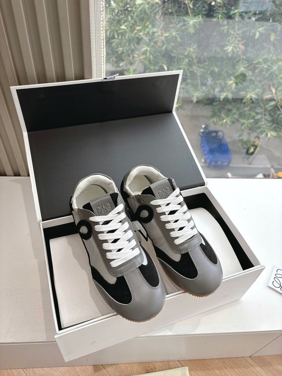 Loewe Minimalist Stitched Suede Leather Casual Comfort Sneakers