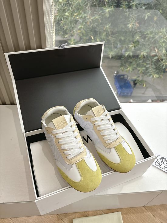 Loewe Minimalist Stitched Suede Leather Casual Comfort Sneakers