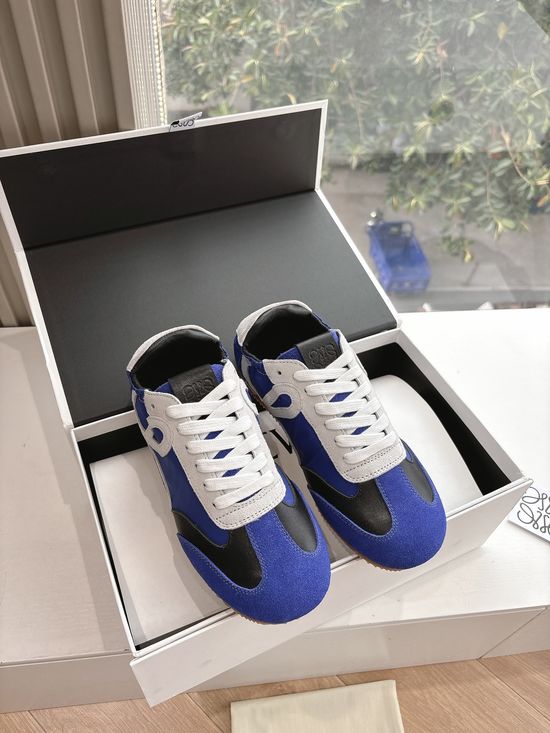 Loewe Minimalist Stitched Suede Leather Casual Comfort Sneakers