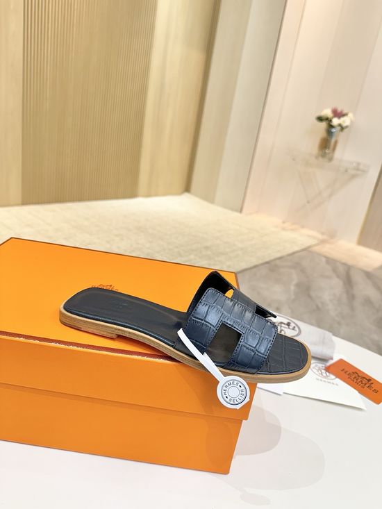 Hermes Crocodile Embossed Cowhide Leather Sole Durable Shoes