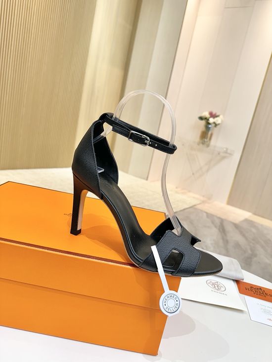Hermes High Heel Premium Leather Pumps with Leather Sole