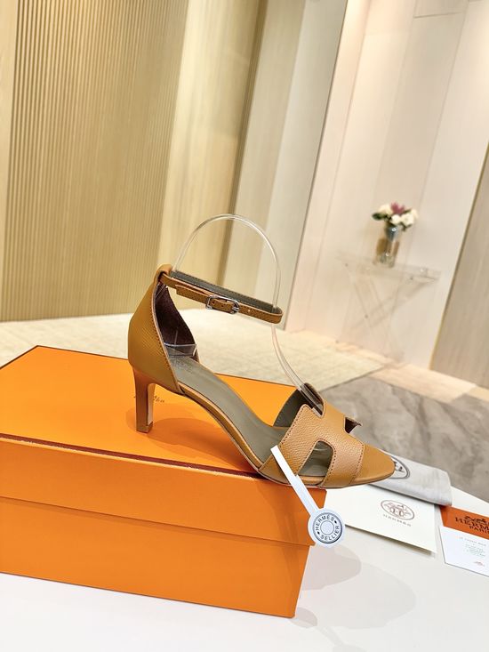 Hermes Premium Leather Pumps with Genuine Leather Sole