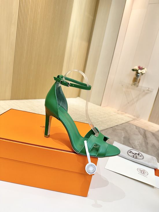 Hermes High Heel Premium Leather Pumps with Leather Sole