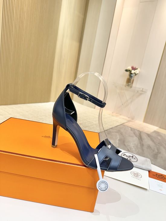 Hermes High Heel Premium Leather Pumps with Leather Sole