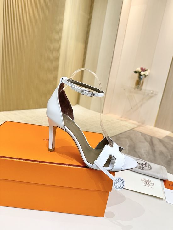 Hermes High Heel Premium Leather Pumps with Leather Sole