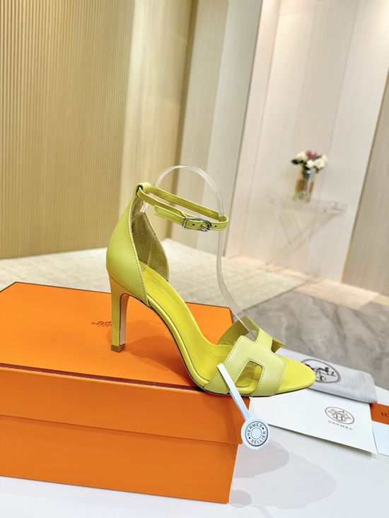 Hermes High Heel Premium Leather Pumps with Leather Sole