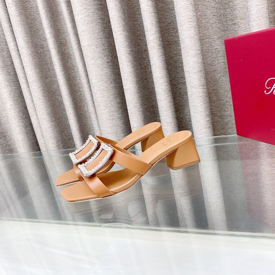 Roger Viver Leather Buckle Open Toe Sandals