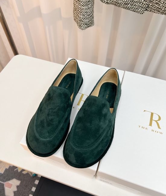 The Row Vintage Leather Loafers Soft Comfortable Casual Daily Shoes