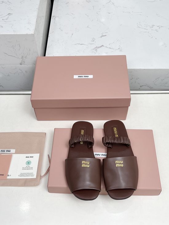 Miu Miu Versatile Two-Wear Leather Loafer Slides