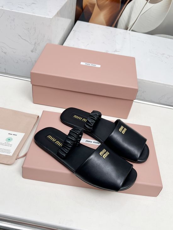 Miu Miu Versatile Two-Wear Leather Loafer Slides