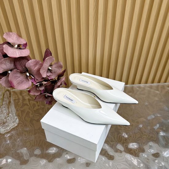 The Row Pointed Toe Wedge Slide Sandals Crocodile Leather