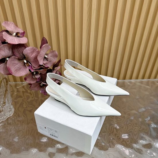 The Row Pointed Toe Wedge Slide Sandals Cow Leather