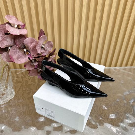 The Row Pointed Toe Wedge Slide Sandals Cow Leather