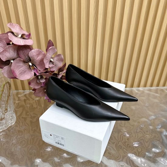 The Row Pointed Toe Wedge Slide Sandals Cow Leather