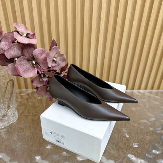 The Row Pointed Toe Wedge Slide Sandals Cow Leather