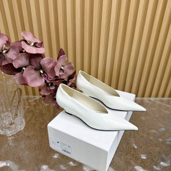 The Row Pointed Toe Wedge Slide Sandals Cow Leather
