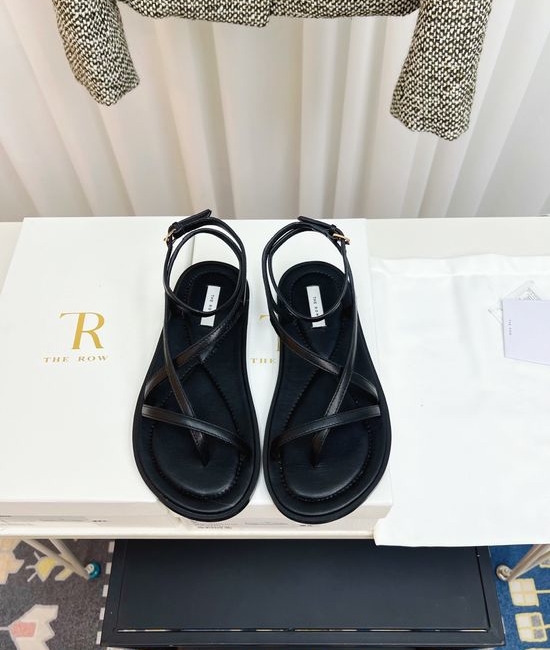 The Row Minimalist Thin Strap Flat Sandals Leather Upper