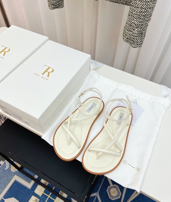 The Row Minimalist Thin Strap Flat Sandals Leather Upper