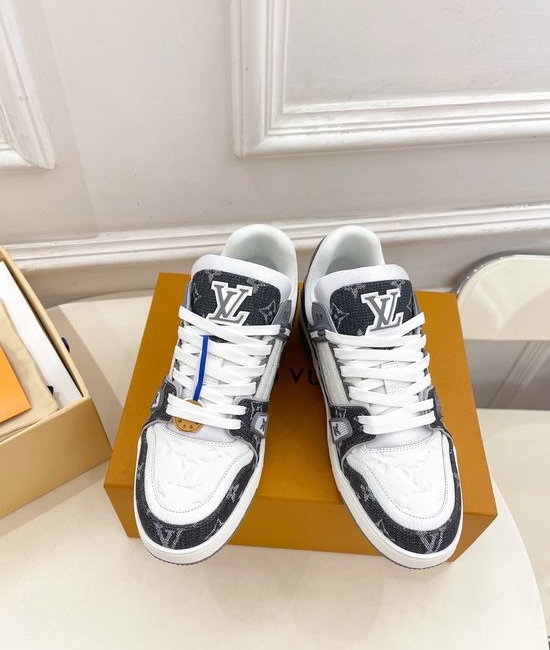 Louis Vuitton LV Denim Leather Mixed Casual Sneakers
