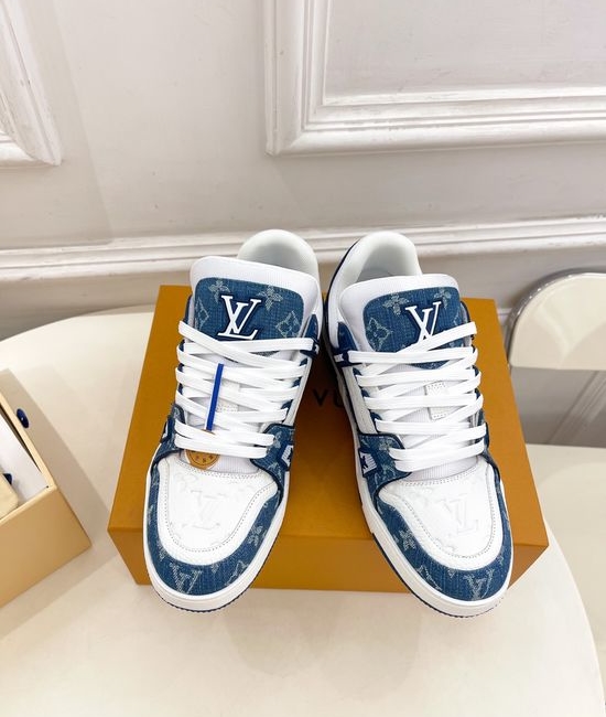 Louis Vuitton LV Denim Leather Mixed Casual Sneakers