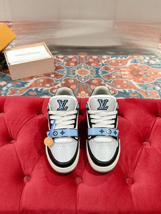 Louis Vuitton Perforated Leather Casual Skateboarding Retro Sneakers