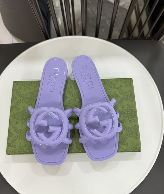 Gucci Shiny TPU Classic Design Beach Jelly Shoes