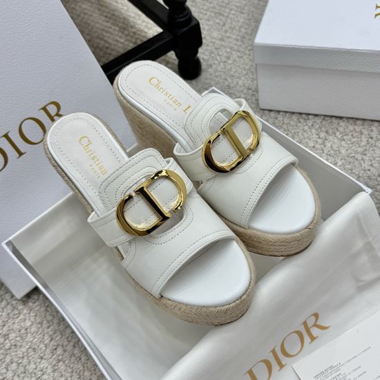 Christian Dior Comfortable Leather Wedge Sandals Premium Casual Daily Wear