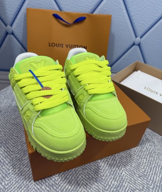 Louis Vuitton LV Premium Leather Sneakers with Breathable Mesh Lining