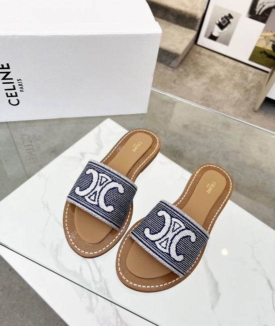Celine Embroidery Comfortable Slide Slippers